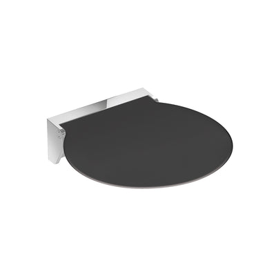 Circula Shower Seat with an anthracite grey seat and chrome bracket on a white background