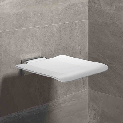 Freestyle Removable Shower Seat Set with a white Seat Set and chrome bracket lifestyle image