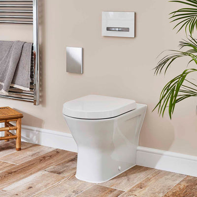 425mm Vesta Comfort Height Back to Wall Toilet without a seat and cover lifestyle image