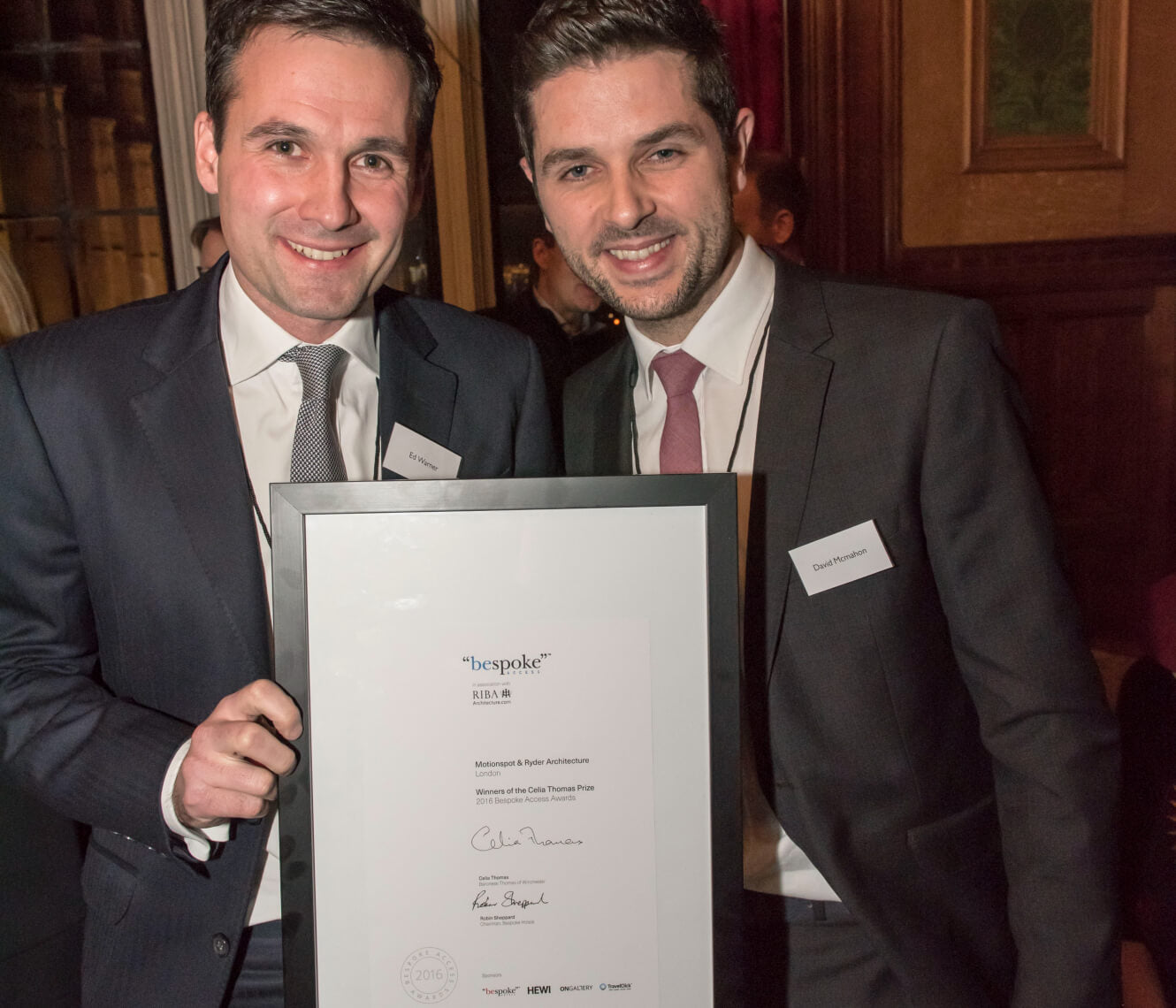 Motionspot co-founder Ed receiving an award.