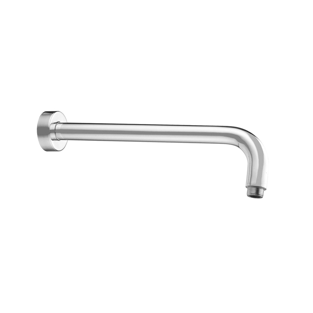 400mm Modale wall mounted Shower Arm with a chrome finish on a white background