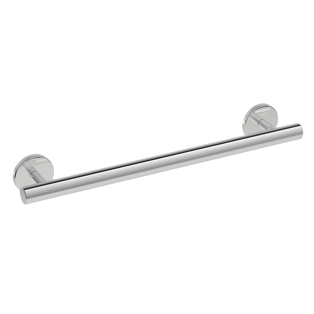 400mm Warm Touch Circula Straight Grab Rail with a chrome look finish on a white background