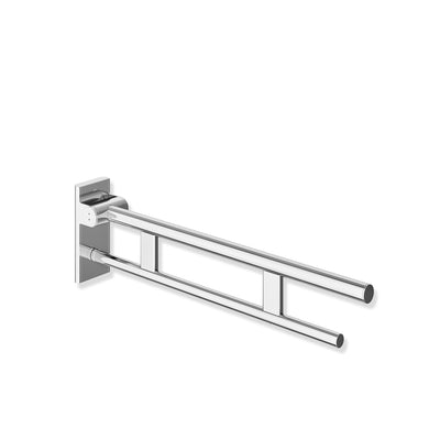 600mm Freestyle Hinged Grab Rail with a chrome finish on a white background