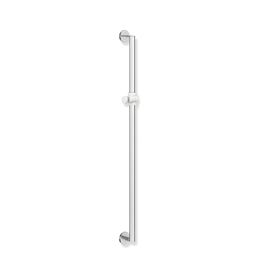 900mm Freestyle Supportive Shower Rail with a chrome finish on a white background