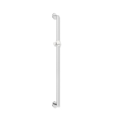 900mm Freestyle Supportive Shower Rail with a satin steel finish on a white background