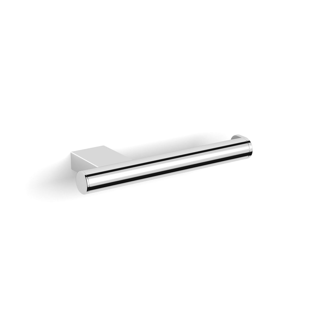 Fixed Modale Toilet Roll Holder with a chrome finish and no cover on a white background